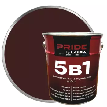 Эмаль по металлу 5 в 1 Лакра цвет шоколадно-коричневый 5 л