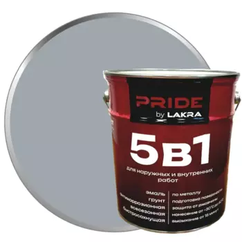 Эмаль по металлу 5 в 1 Лакра цвет серое окно 5 л