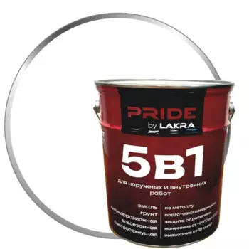 Эмаль по металлу 5 в 1 Лакра база С цвет прозрачный 5 л