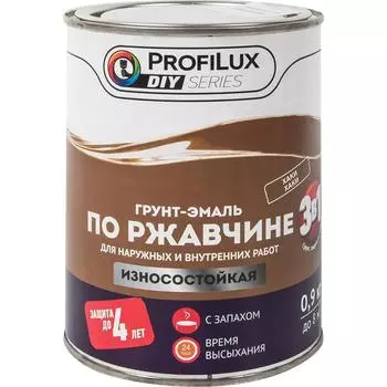 Эмаль по ржавчине 3 в 1 ProfiLux DIY цвет хаки 0.9 кг