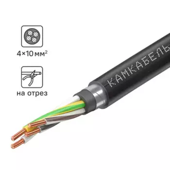 Кабель Камкабель ВБШВ 4x10 на отрез ГОСТ