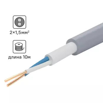 Кабель Tdm Electric NYM 2x1.5 10 м ГОСТ цвет серый