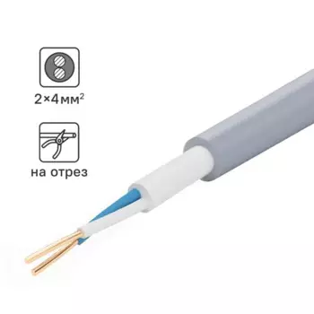 Кабель Tdm Electric NYM 2x4 на отрез ГОСТ цвет серый