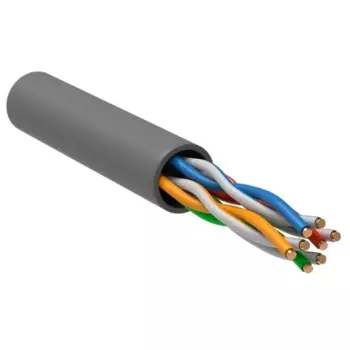 Кабель витая пара ITK U/UTP cat 5 CCA 4 пары PVC цвет серый