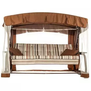 Качели садовые Саванна 4-х местные до 320 кг коричневый/бежевый