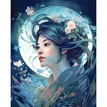 Канвас Постер-лайн Девушка Луна 40x50 см