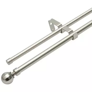 Карниз для штор раздвижной двухрядный HB-CR006 160-300 см сталь цвет черный/хром