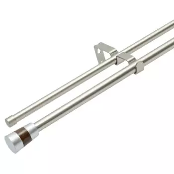 Карниз для штор раздвижной двухрядный HB-CR008 160-300 см сталь цвет черный/сталь