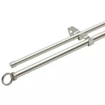 Карниз для штор раздвижной двухрядный HB-CR009 160-300 см сталь цвет черный/сталь