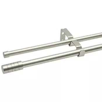 Карниз для штор раздвижной двухрядный HB-CR010 160-300 см сталь цвет черный/сталь