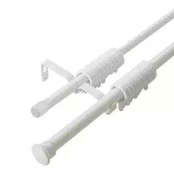 Карниз для штор раздвижной двухрядный КРДЗБ-160-300 160-300 см железо цвет белый