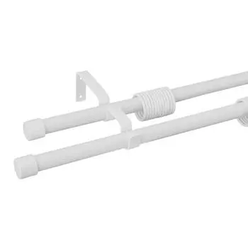 Карниз двухрядный 160-320 см металл цвет белый