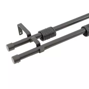 Карниз двухрядный 160-320 см металл цвет венге