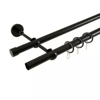 Карниз двухрядный 280 см металл цвет венге