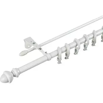 Карниз двухрядный Classic 160 см металл цвет белый