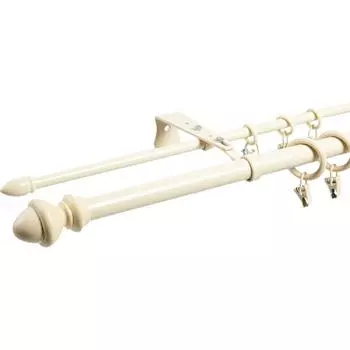 Карниз двухрядный Classic 250 см металл цвет бежевый