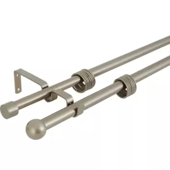 Карниз двухрядный раздвижной 160-320 см металл цвет графит