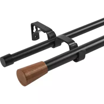 Карниз двухрядный раздвижной Inspire Cripta d16/19 мм 160-300 см металл цвет черный