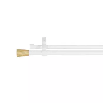 Карниз двухрядный раздвижной Inspire Cripta d16/19 мм 160-300 см металл цвет белый