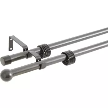 Карниз двухрядный раздвижной d19/16 мм шар 160-320 см цвет шоколад