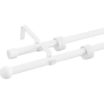 Карниз двухрядный раздвижной d19/16 мм шар 160-320 см цвет белый