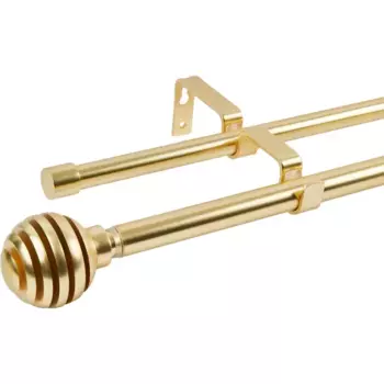 Карниз двухрядный раздвижной Inspire Elip 160-300 см металл цвет латунь