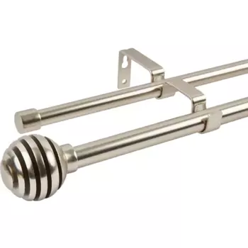 Карниз двухрядный раздвижной Inspire Elip d16/19 мм 160-300 см металл цвет никель