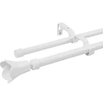 Карниз двухрядный раздвижной Inspire Florus d16/19 мм 160-300 см металл цвет белый