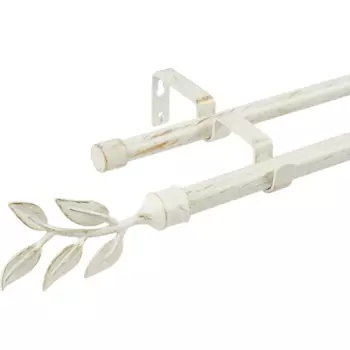 Карниз двухрядный раздвижной Inspire Folia 160-300 см металл цвет белый