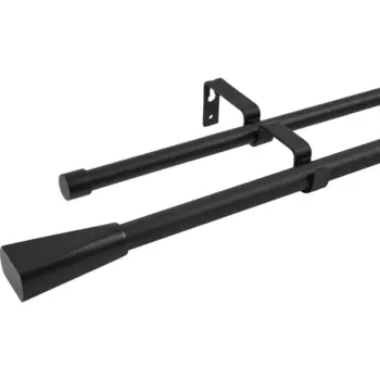 Карниз двухрядный раздвижной Inspire Грани 160-300 см металл цвет черный