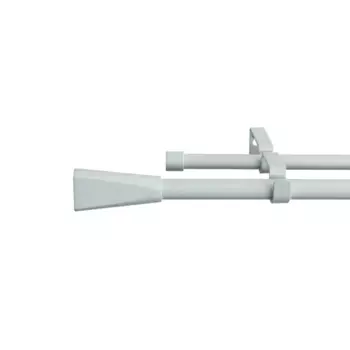 Карниз двухрядный раздвижной Inspire Грани 160-300 см металл цвет белый