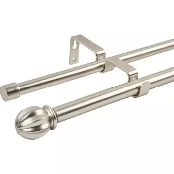 Карниз двухрядный раздвижной Inspire Ikary 160-300 см металл цвет никель