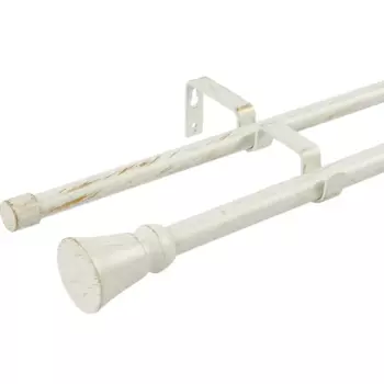 Карниз двухрядный раздвижной Inspire Lystel d16/19 мм 160-300 см металл цвет белый