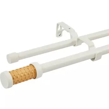 Карниз двухрядный раздвижной Inspire Natus 160-300 см металл цвет белый