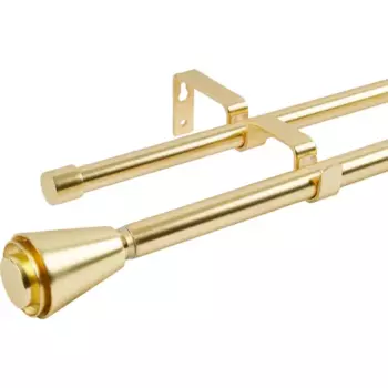 Карниз двухрядный раздвижной Inspire Orno 160-300 см металл цвет латунь