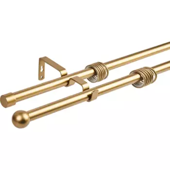Карниз двухрядный раздвижной шар d19/16 мм 180-360 см металл цвет бронза