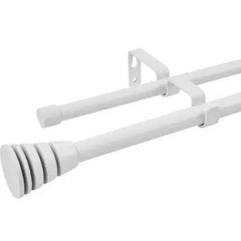 Карниз двухрядный раздвижной Inspire Трапеция 160-300 см металл цвет белый