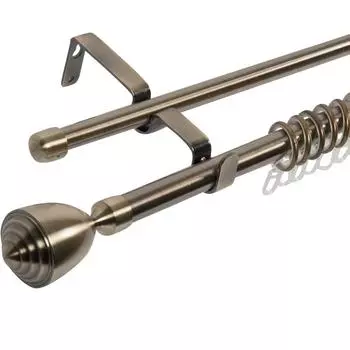 Карниз двухрядный раздвижной Inspire «Троф», 160-300 см, цвет золотой антик