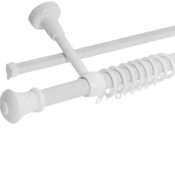 Карниз двухрядный «Успех» 200 см металл/пластик цвет лайт