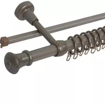 Карниз двухрядный «Успех» 200 см металл/пластик цвет морена