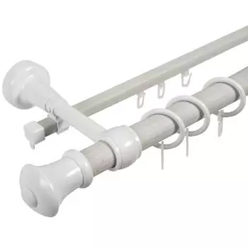 Карниз двухрядный Успех 240 см цвет лайт