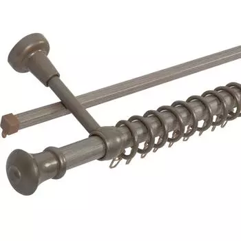 Карниз двухрядный «Успех» 300 см металл/пластик цвет морена