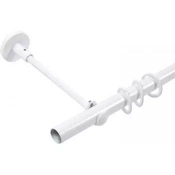 Карниз однорядный, 160 см, металл, цвет белый