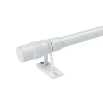 Карниз однорядный раздвижной Цилиндр 80-120 см металл цвет белый