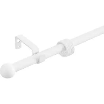Карниз однорядный раздвижной d19/16 мм шар 160-320 см цвет белый