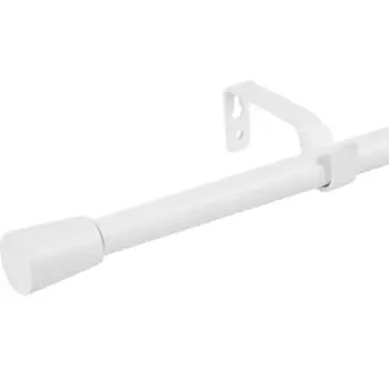 Карниз однорядный раздвижной Inspire Pommel 120-210 см металл цвет белый