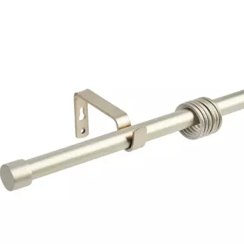 Карниз однорядный раздвижной с заглушкой d19/16 мм 140-280 см металл цвет матовая сталь