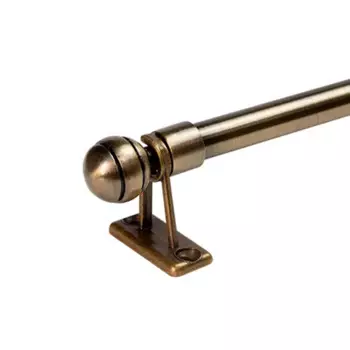 Карниз однорядный раздвижной Сфера 80-120 см металл цвет латунь