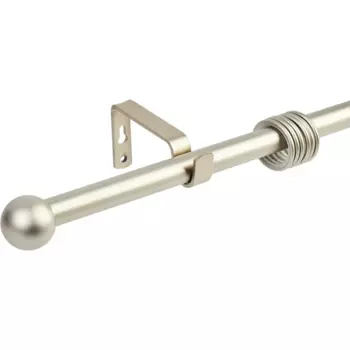 Карниз однорядный раздвижной шар d19/16 мм 180-360 см металл цвет матовая сталь