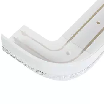 Карниз шинный двухрядный «Греция» в наборе 160 см цвет белый/хром